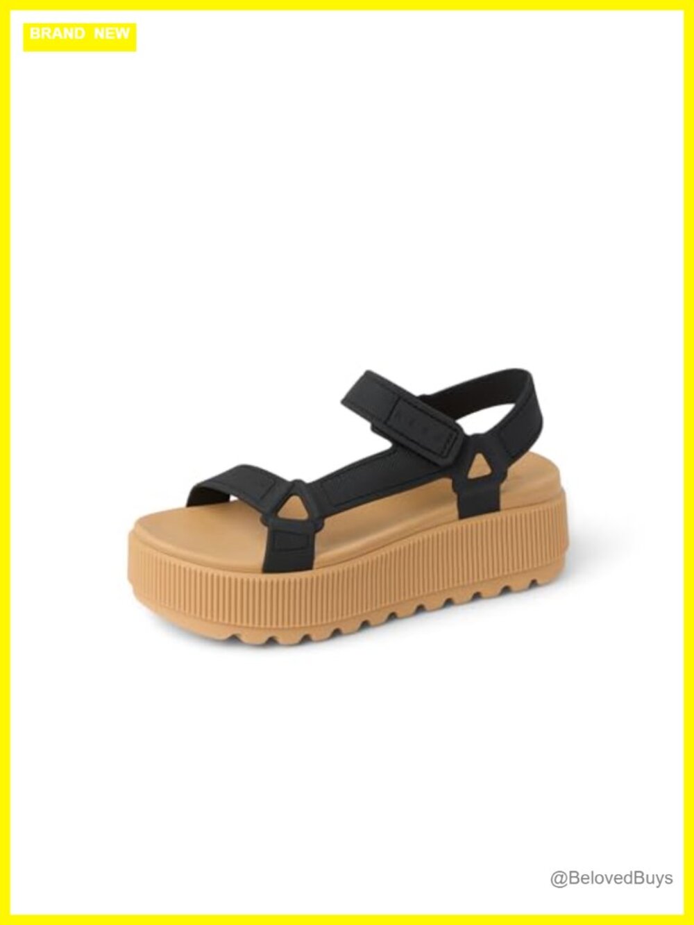 Women's Water Rem Higher Platform Sandals with TPU Straps and Hook & Loop